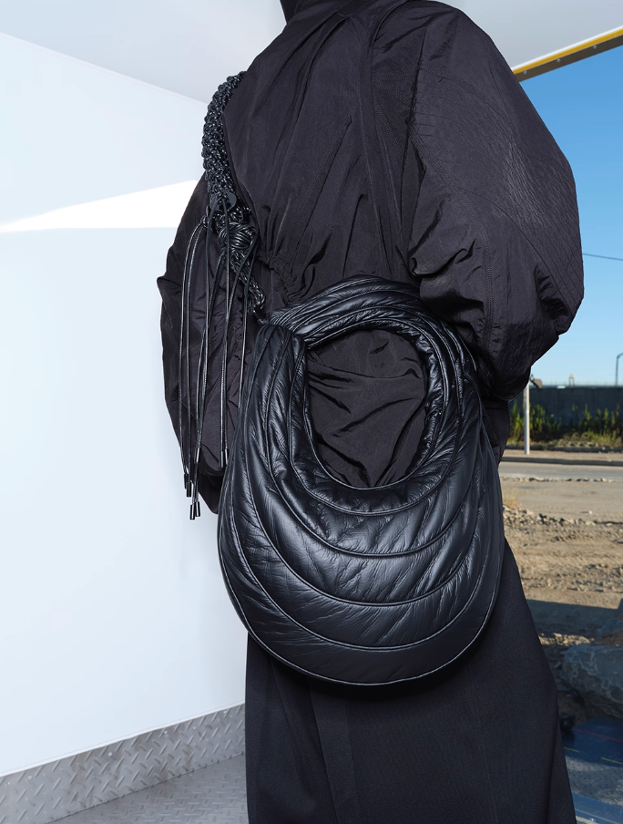 NUTEMPEROR Quip Project 008 detachable hand-woven  shoulder crossbody black bag