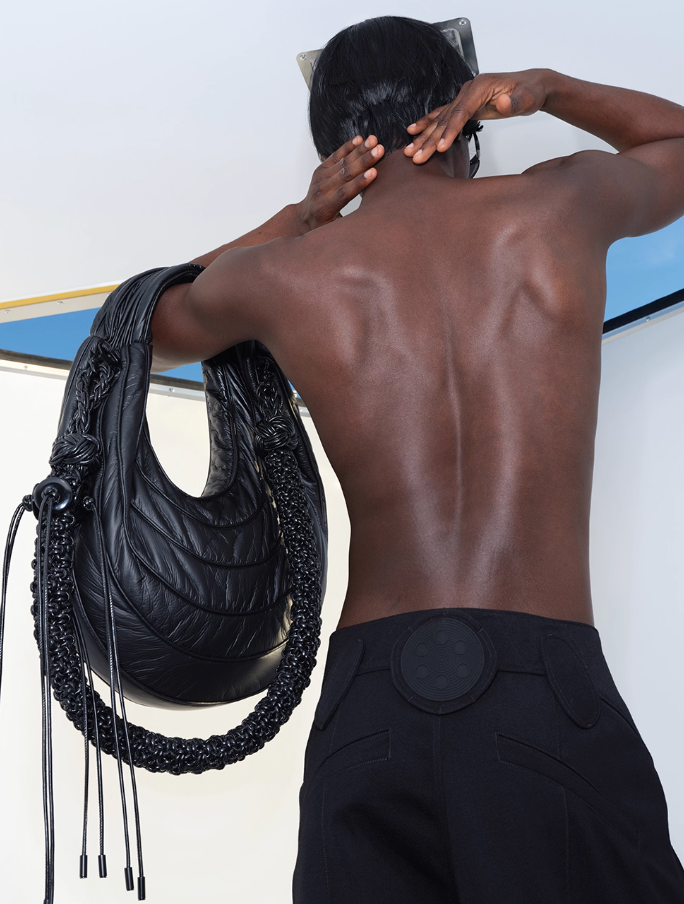NUTEMPEROR Quip Project 008 detachable hand-woven  shoulder crossbody black bag
