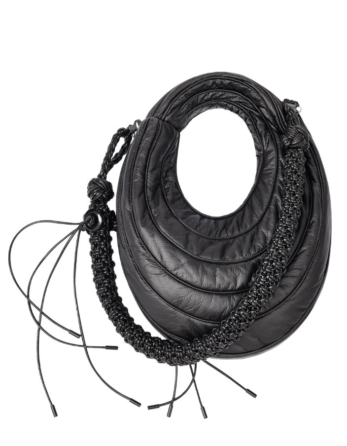 NUTEMPEROR Quip Project 008 detachable hand-woven  shoulder crossbody black bag