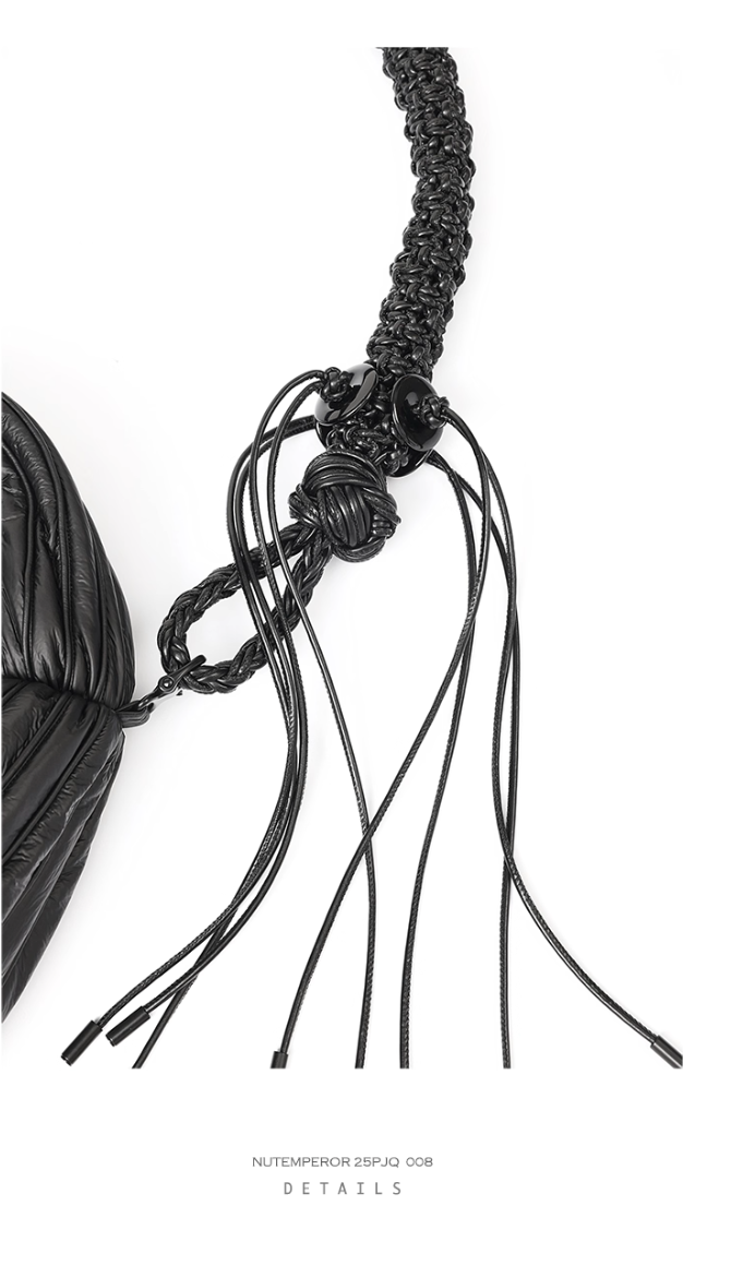 NUTEMPEROR Quip Project 008 detachable hand-woven  shoulder crossbody black bag