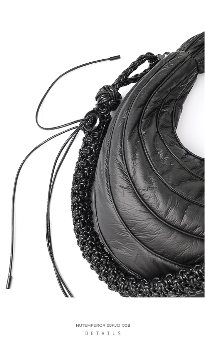 NUTEMPEROR Quip Project 008 detachable hand-woven  shoulder crossbody black bag