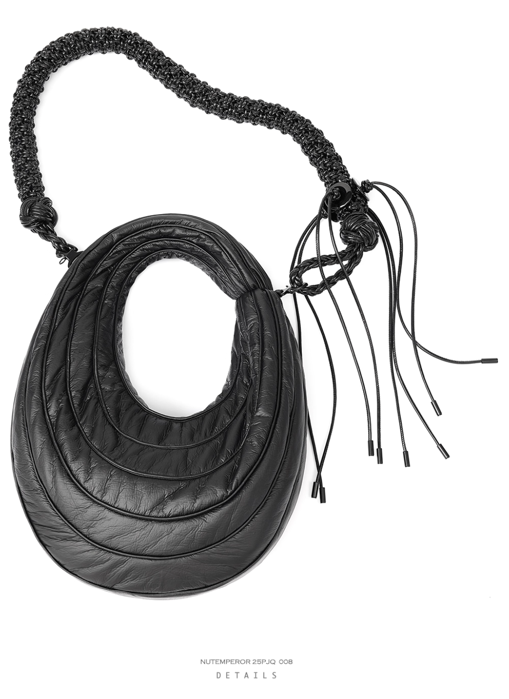 NUTEMPEROR Quip Project 008 detachable hand-woven  shoulder crossbody black bag