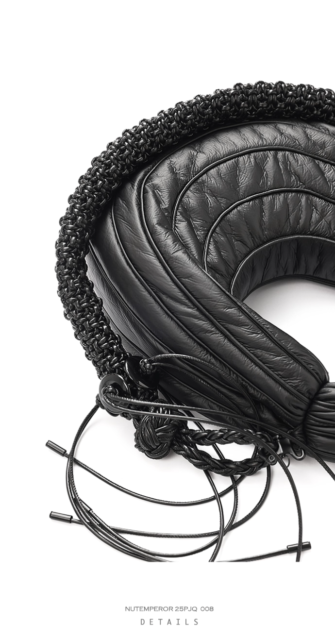 NUTEMPEROR Quip Project 008 detachable hand-woven  shoulder crossbody black bag