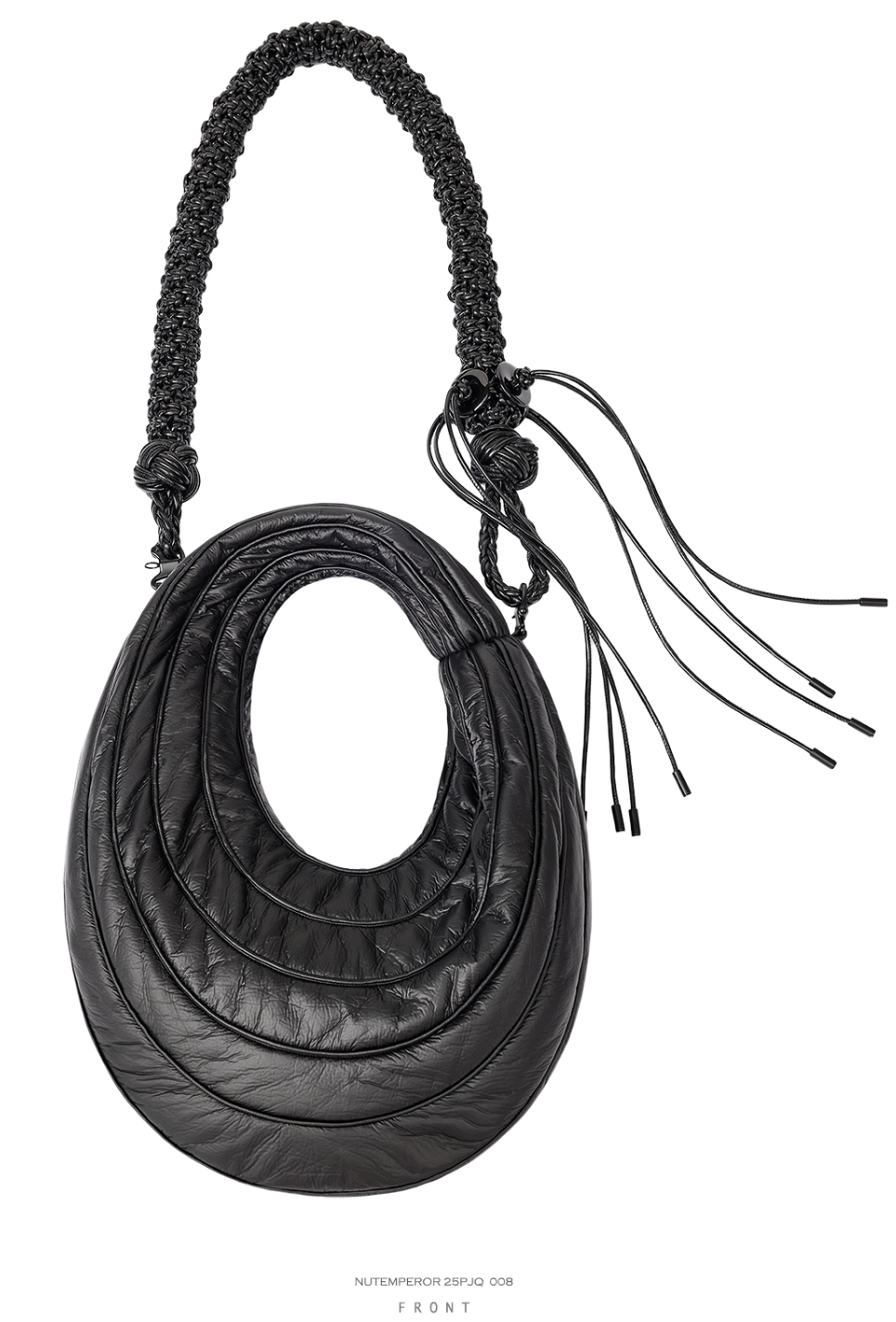 NUTEMPEROR Quip Project 008 detachable hand-woven  shoulder crossbody black bag