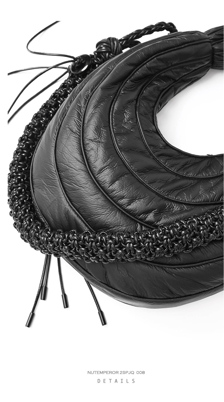 NUTEMPEROR Quip Project 008 detachable hand-woven  shoulder crossbody black bag
