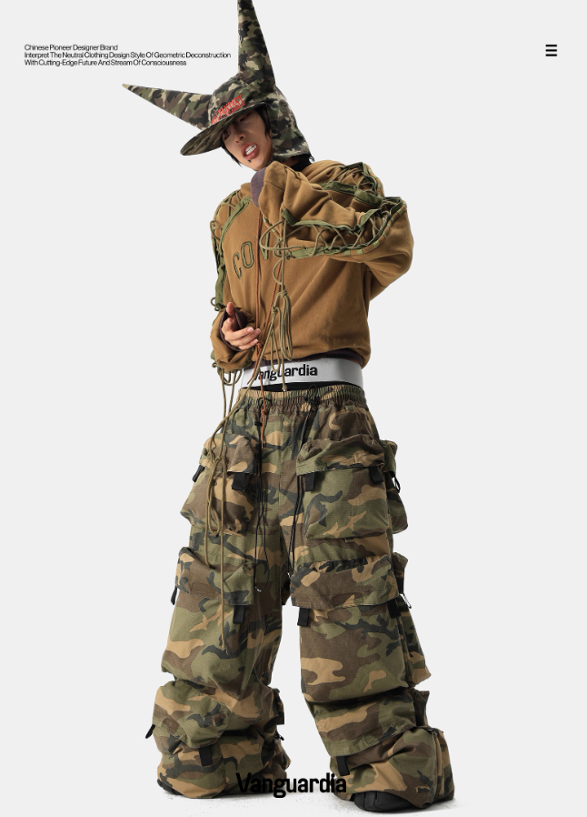 Vanguardia  camouflage loose multi-pocket overalls paratrooper pants