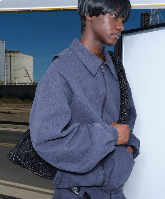 NUTEMPEROR Quip Project 029  leather rope woven irregular crossbody shoulder bag