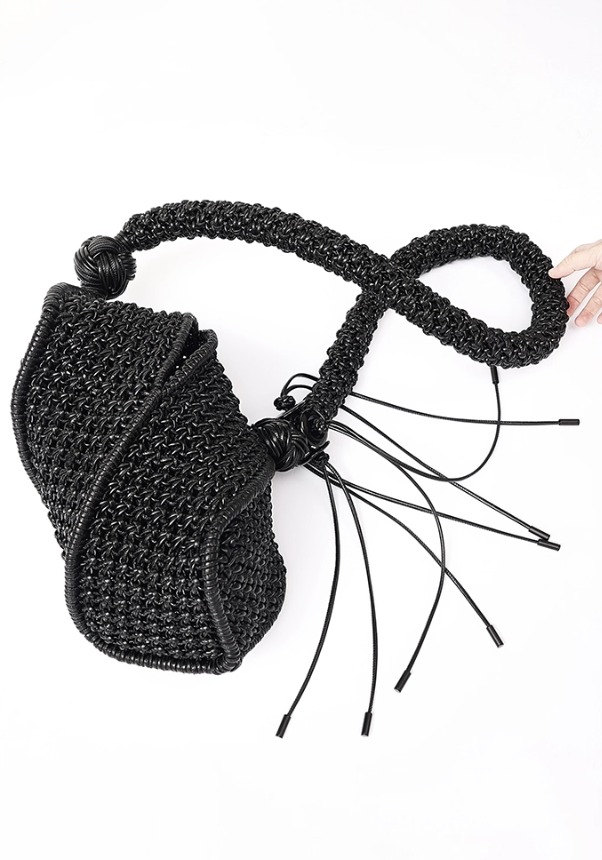 NUTEMPEROR Quip Project 029  leather rope woven irregular crossbody shoulder bag