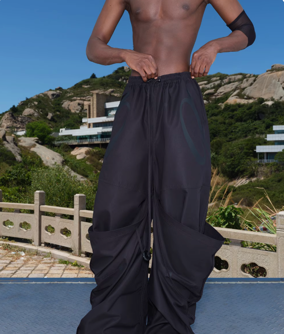 NUTEMPEROR  Quip Project 024  taped pocket loose trousers