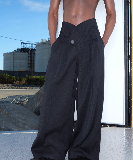 NUTEMPEROR Quip Project 025 wool  waist loose trousers