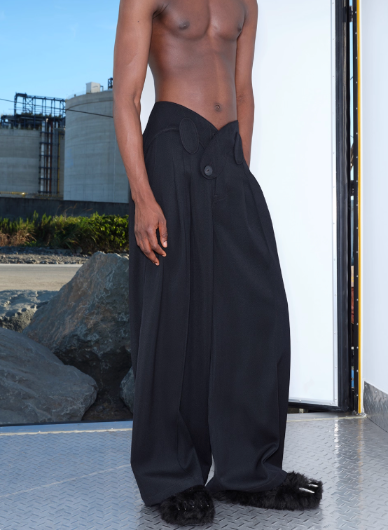 NUTEMPEROR Quip Project 025 wool  waist loose trousers