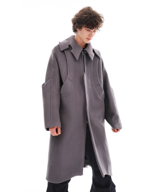 54A0-EP01 Curved Blade Collar Coat