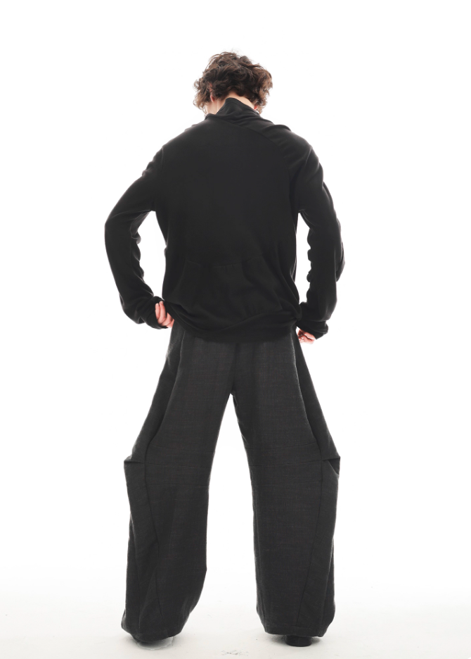 54A0-EP01 Knee-side Star-shaped Pointed Leg Pants