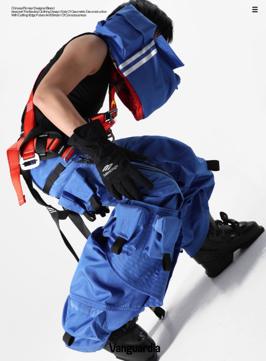 Vanguardia 25AW Blue Loose Nylon Warp Cruise Multi-Pocket Cargo Pants