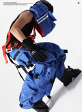 Vanguardia 25AW Blue Loose Nylon Warp Cruise Multi-Pocket Cargo Pants