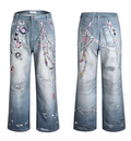 DND4DESy2k cartoon chain wide-leg jeans