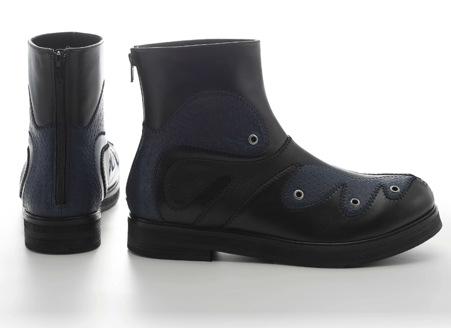 54A0×musaafeer Flowwing Patchwork Round Toe Boots