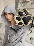 DND4DES  Leather Crossbody Bag Bear Paw Shoulder Bag Mobile Phone Bag