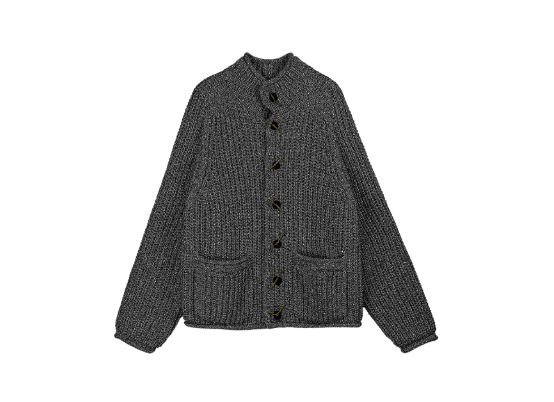 Simple Project High-Neck Cardigan