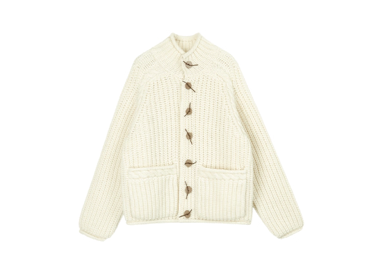 Simple Project High-Neck Cardigan