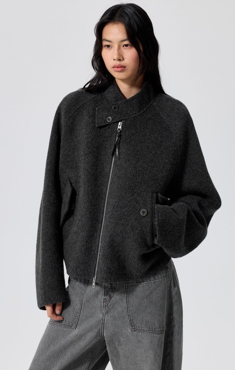 Simple Project Wool Harrington Jacket