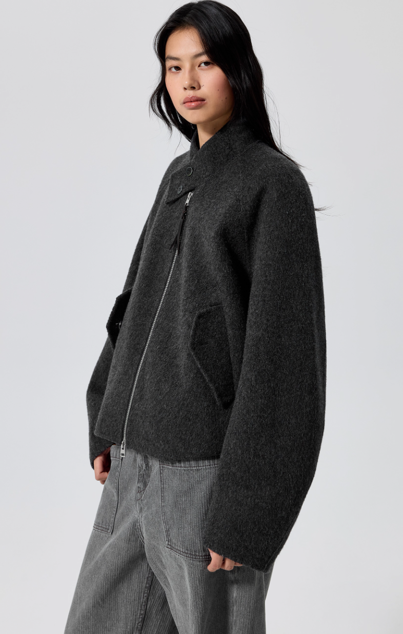 Simple Project Wool Harrington Jacket