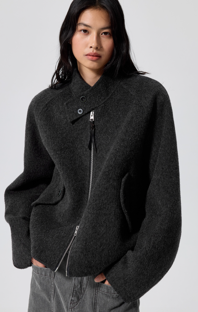 Simple Project Wool Harrington Jacket