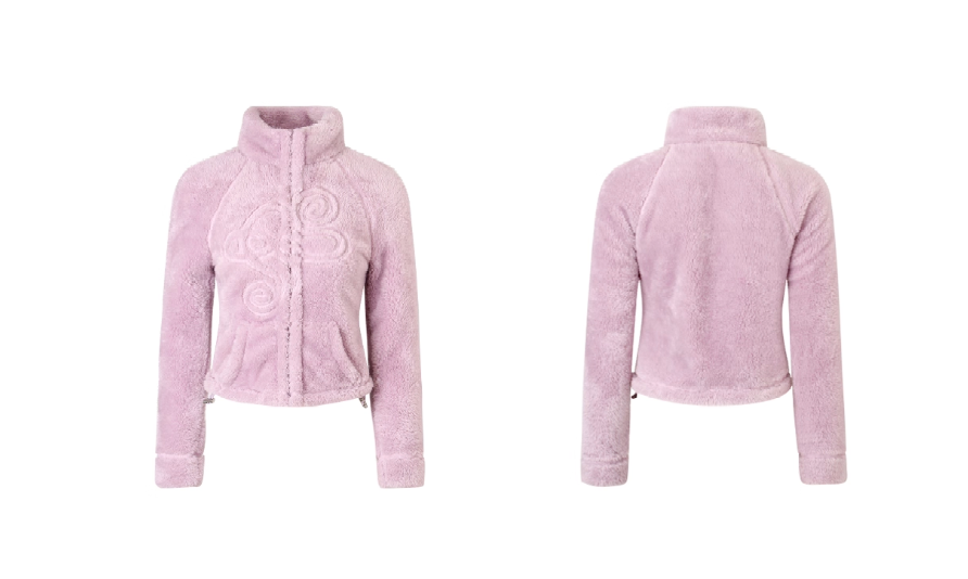 Nodress purple embroidered double-sided plush jacket for autumn and winter vine embroidery top