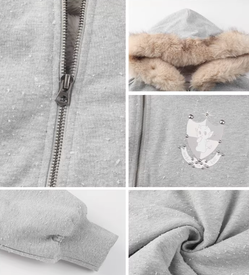 Nodress  Fur-lined Fleece-trimmed Warm Sweatshirt  Fleece Lining and Loose Fit Sweatpants