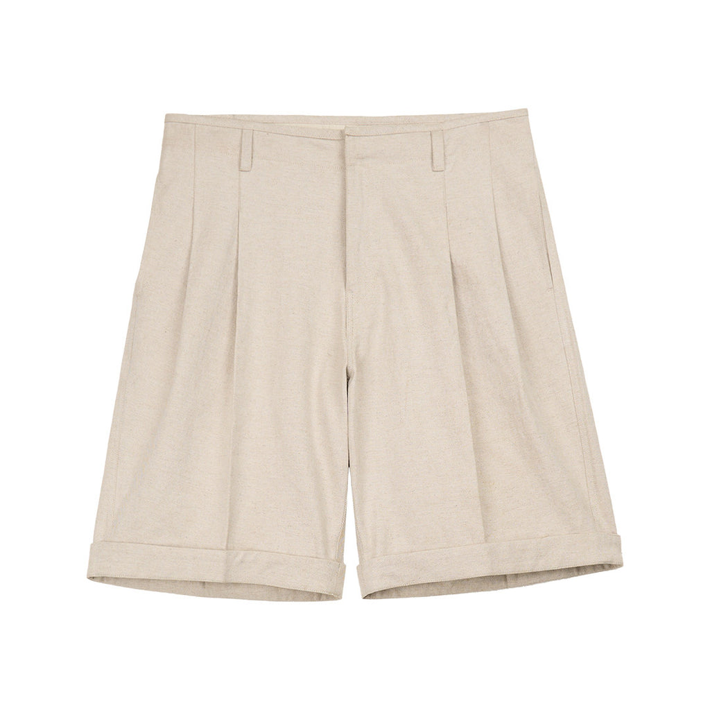 Simple Project Linen-blend Bermuda Shorts