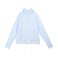 Simple Project  Lace-up Hooded Shirt