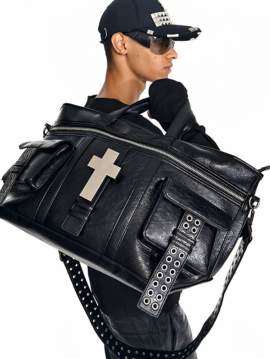 REBEL WAVE 25FW Crossburst Leather Tote Bag, Shoulder Bag, Tote Bag, Crossbody Bag